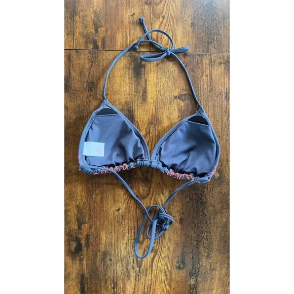 Xhilaration Women's Triangle Bikini Top L Multicolor Aztec Studded Halter Neck - Picture 4 of 5